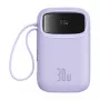 Carregador portátil Baseus QPow 2 10000mAh 30W 2xUSB-C powerbank (roxo)