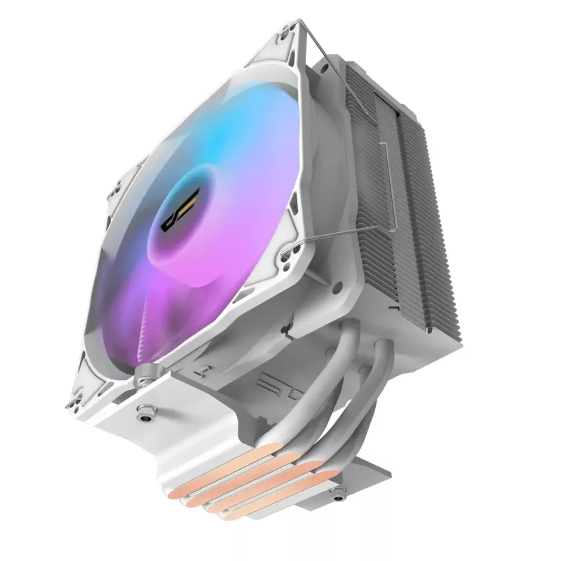 Arrefecedor de ar Darkflash Z4 Pro Mist branco — ventoinha de 120 mm, rolamento hidráulico, 200 W TDP, compatível com AM5/AM4/LGA1700/1200/115x