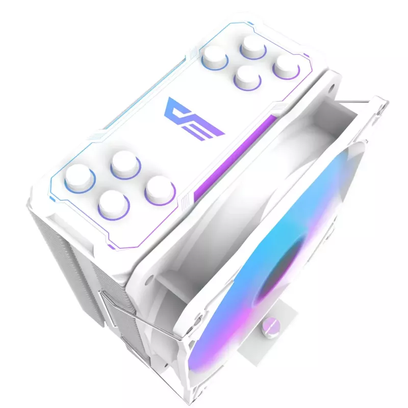 Arrefecedor de ar Darkflash Z4 Pro Mist branco — ventoinha de 120 mm, rolamento hidráulico, 200 W TDP, compatível com AM5/AM4/LGA1700/1200/115x