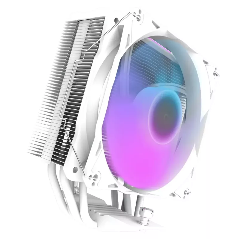 Arrefecedor de ar Darkflash Z4 Pro Mist branco — ventoinha de 120 mm, rolamento hidráulico, 200 W TDP, compatível com AM5/AM4/LGA1700/1200/115x
