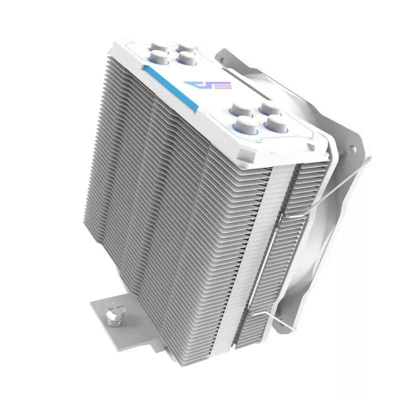 Arrefecedor de ar Darkflash Z4 Pro Mist branco — ventoinha de 120 mm, rolamento hidráulico, 200 W TDP, compatível com AM5/AM4/LGA1700/1200/115x