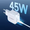 CHOETECH PD8007 carregador GaN USB-C de 45 W, PD3.0, QC3.0, PPS, EU, branco
