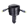 Carregador de automóvel Baseus Enjoyment Max 60W com cabos USB-C integrados, saída de 60W