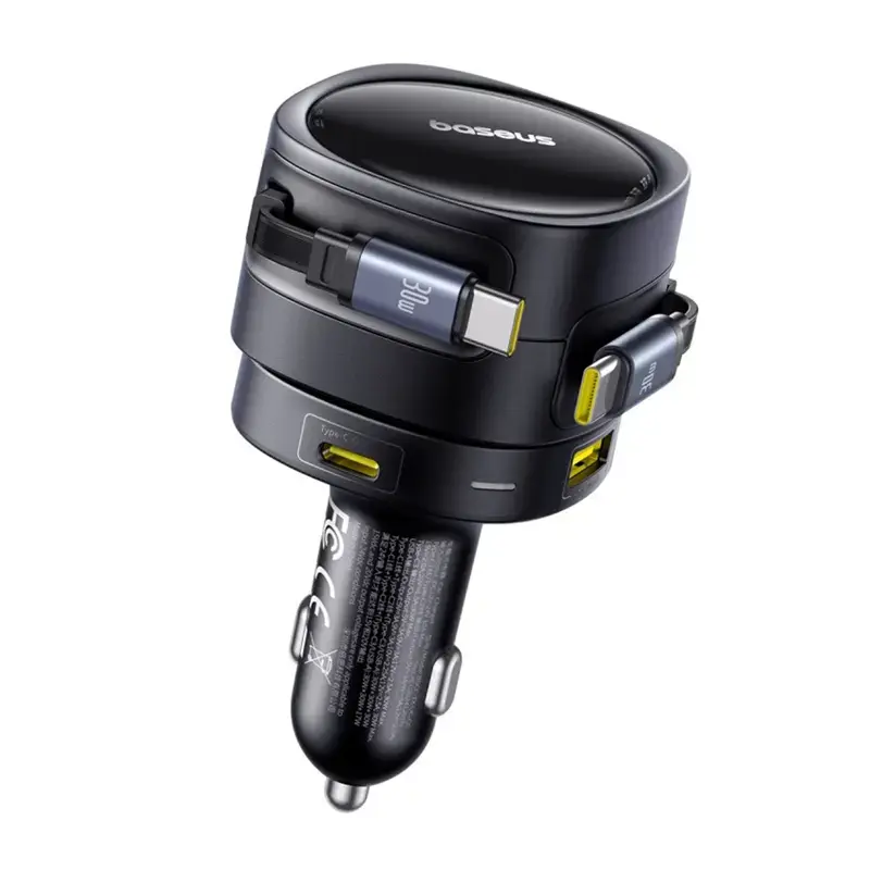 Carregador de automóvel Baseus Enjoyment Max 90W com conectores USB-C e USB-A