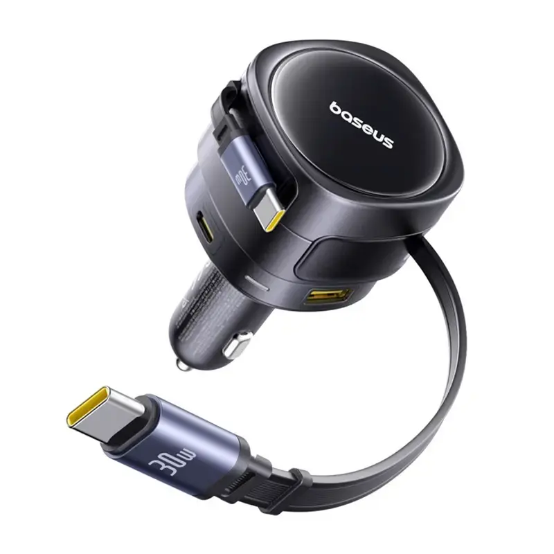 Carregador de automóvel Baseus Enjoyment Max 90W com conectores USB-C e USB-A