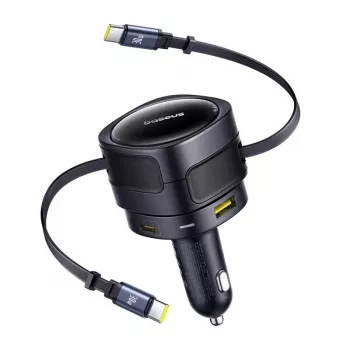 Carregador de automóvel Baseus Enjoyment Max 90W com conectores USB-C e USB-A