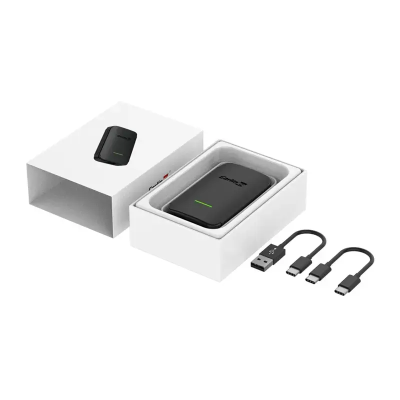Adaptador sem fios Carlinkit CPC200-A2A para Android Auto — Wi-Fi 5 GHz/2,4 GHz, Bluetooth 5.2, USB-C, 5V 1A