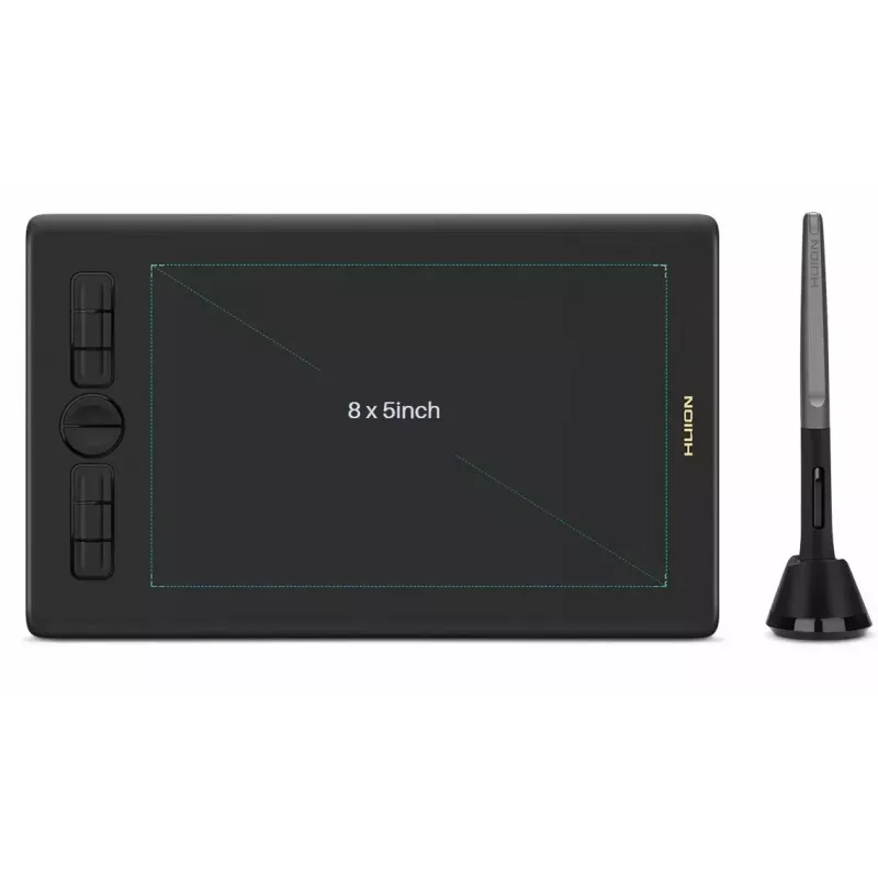 Huion Inspiroy H580X mesa digitalizadora, 8 x 5 polegadas, 5080 LPI, 8192 níveis de pressão, 8 teclas de atalho, USB-C