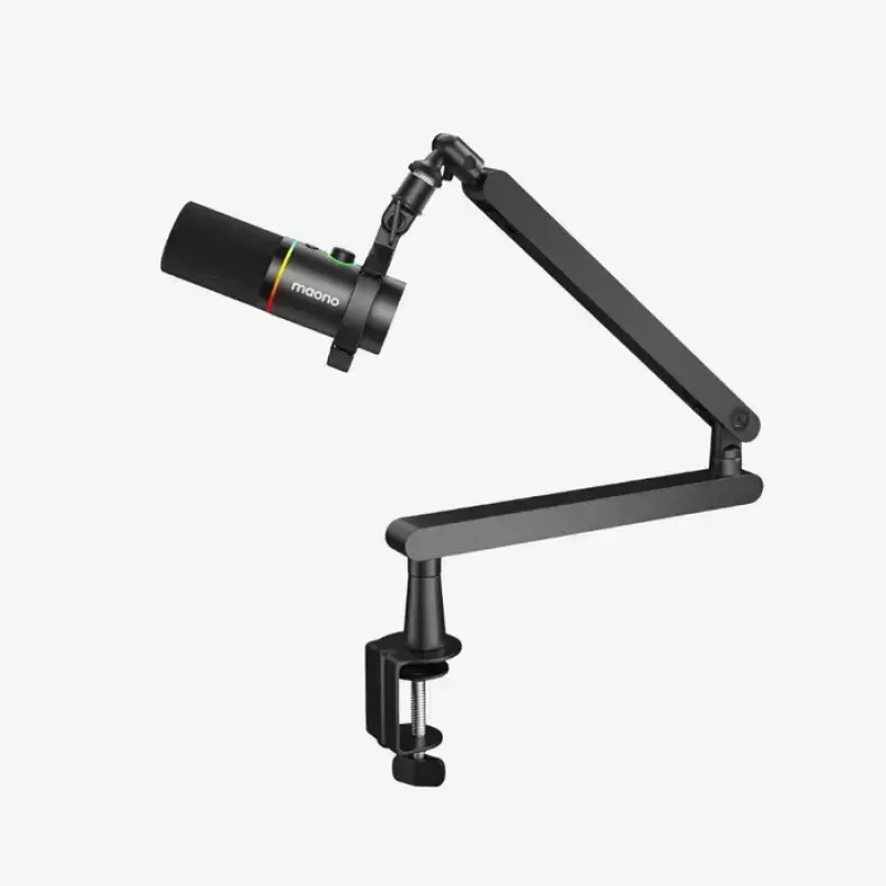 MAONO PD200X microfone dinâmico, iluminação RGB, metal, preto