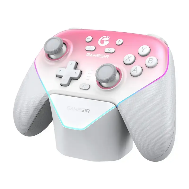 Comando sem fios GameSir SuperNova T4n Pro rosa — Bluetooth, design ergonómico portátil