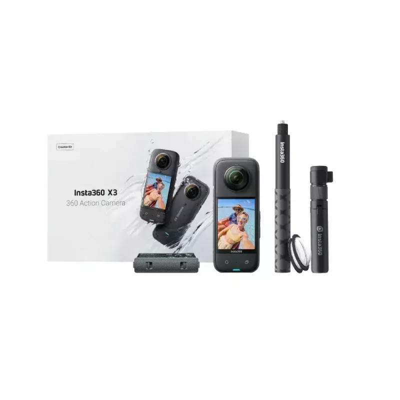 Câmara 360 Insta360 X3 à prova de água 5.7K - Câmara de ação 360° à prova de água Insta360 X3 5.7K