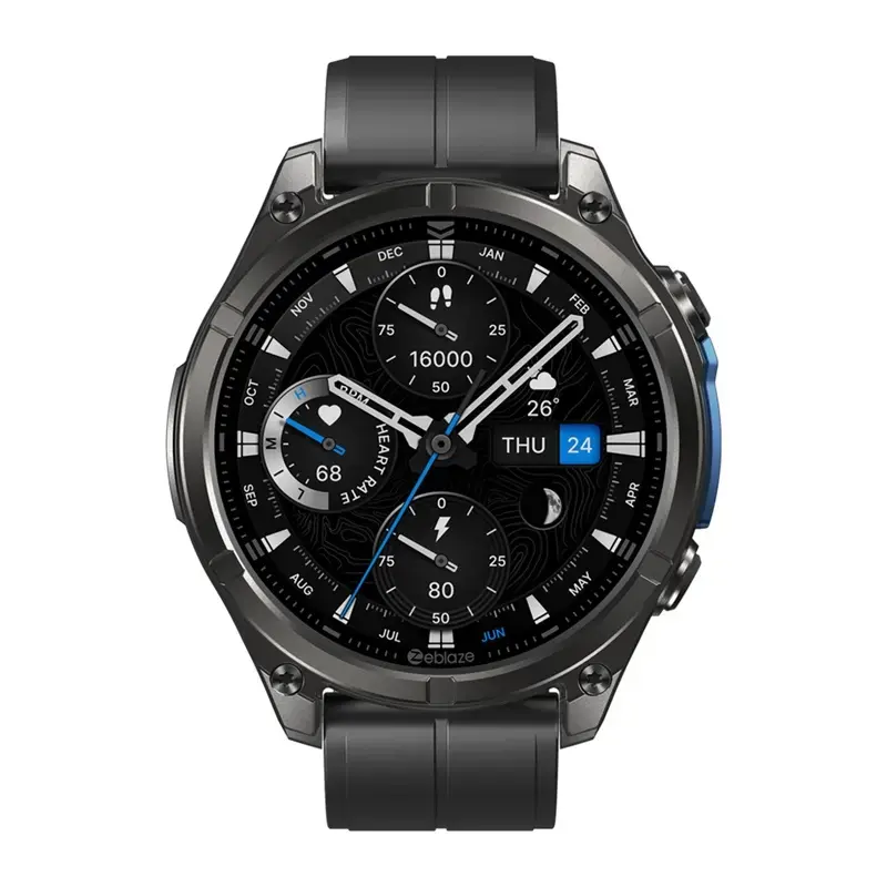 Smartwatch Zeblaze Vibe 8 Abyss preto com medidor de frequência cardíaca, à prova de água