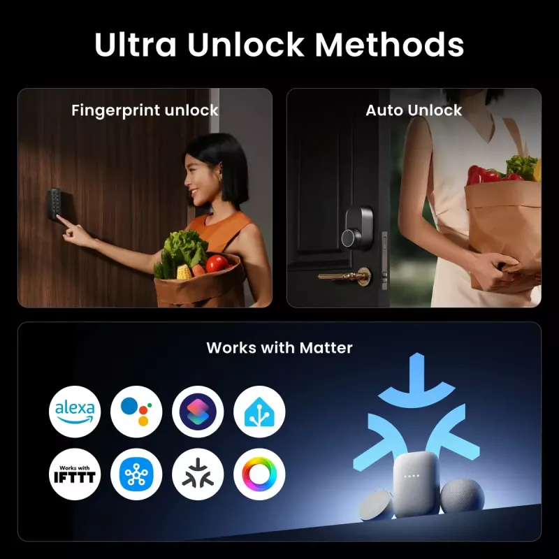 Fechadura inteligente SwitchBot W5600000 com acesso remoto e funções de segurança