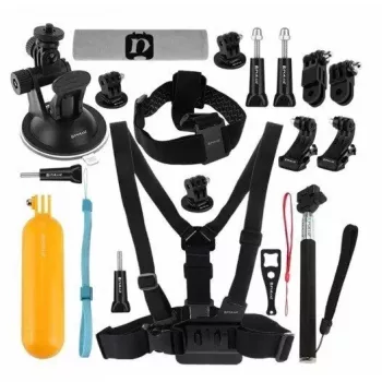 Conjunto de acessórios Puluz PKT18 para câmaras de ação – kit de 20 peças compatível com Osmo Action 5, Pro, Insta360 Ace Pro 2