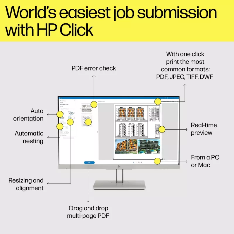 Impressora PostScript HP Designjet T1600 36 polegadas