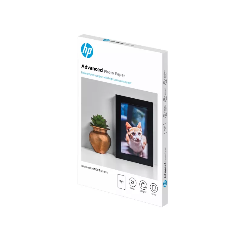 Papel fotográfico brilhante HP Advanced 250 g/m2 10 x 15 cm (101 x 152 mm) 25 folhas