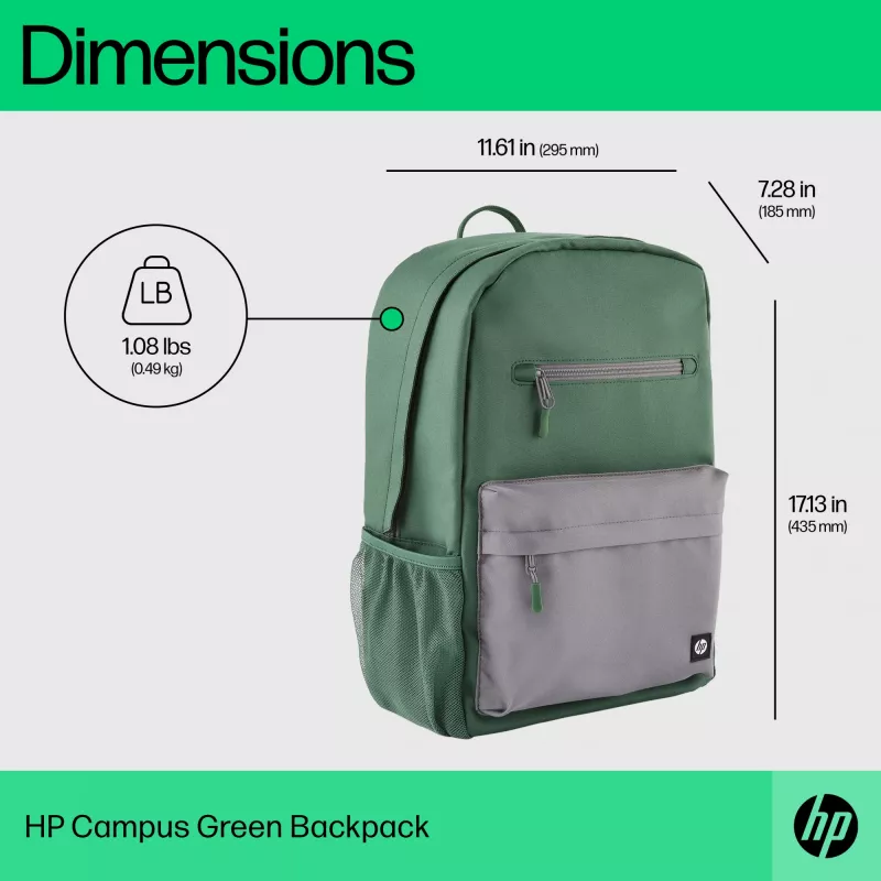 Mochila casual HP Campus verde Backpack verde cinzento poliéster