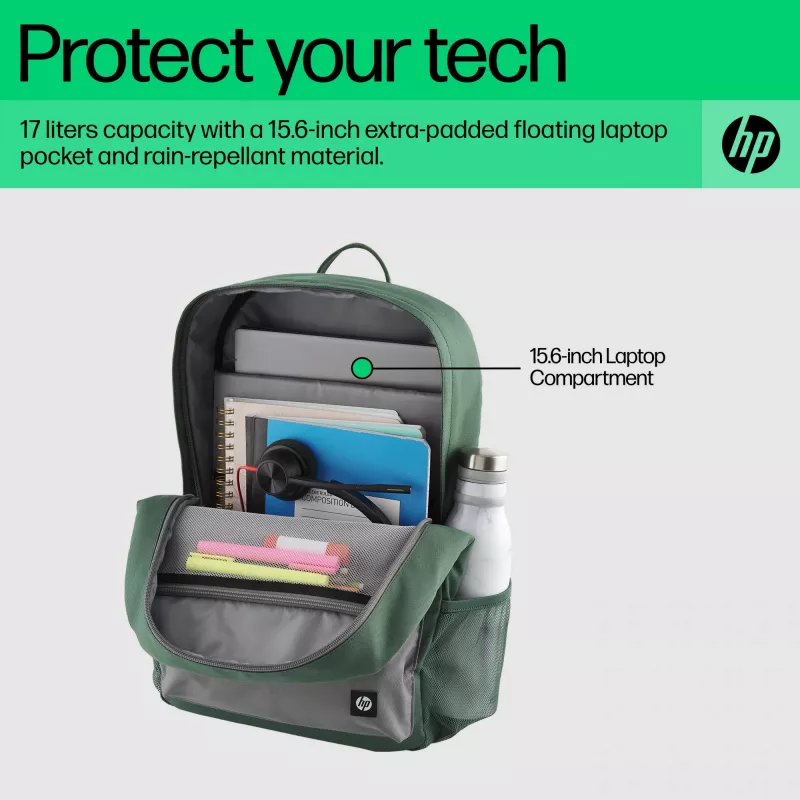 Mochila casual HP Campus verde Backpack verde cinzento poliéster