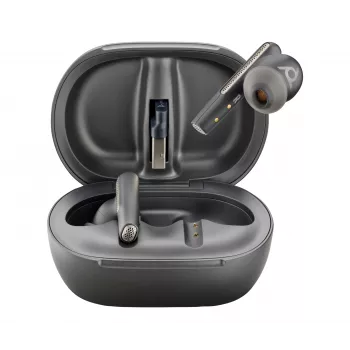 Estojo de carregamento com ecrã tátil HP Poly Poly Voyager Free 60+ UC preto para adaptador BT700 USB-A