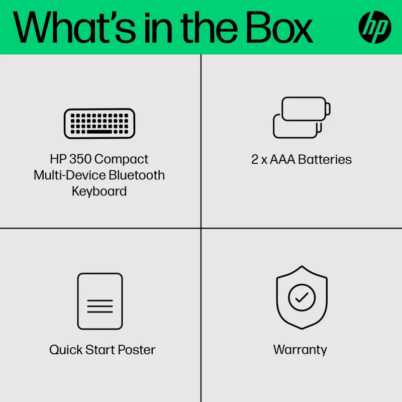 Teclado Bluetooth compacto multi-dispositivo HP 350