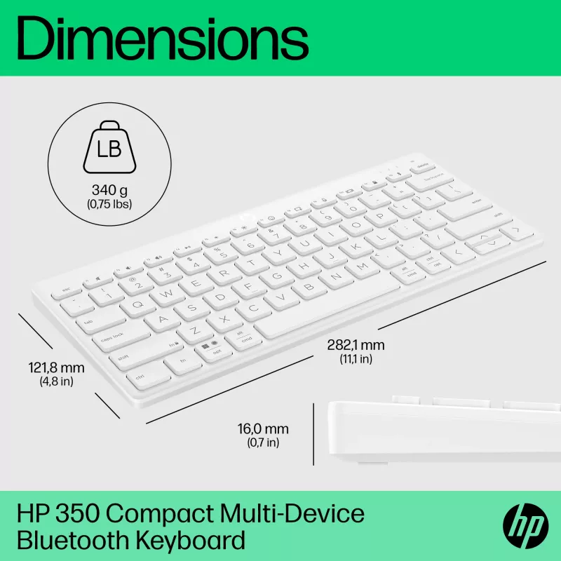 Teclado Bluetooth compacto multi-dispositivo HP 350
