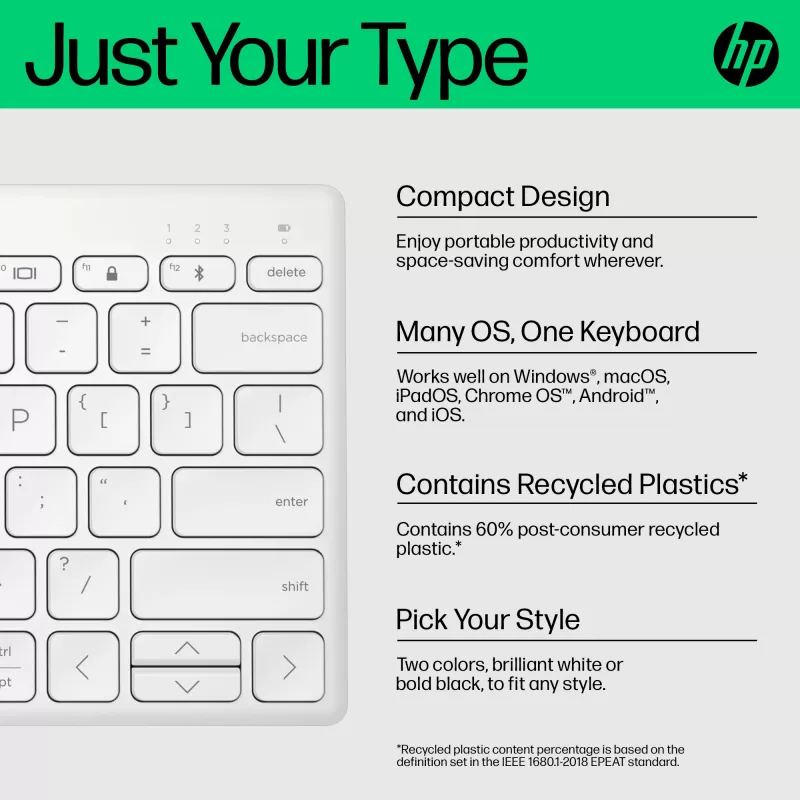 Teclado Bluetooth compacto multi-dispositivo HP 350