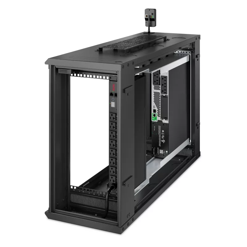 Armário de rack de parede de perfil baixo APC NetShelter 6U 230V profundidade de servidor