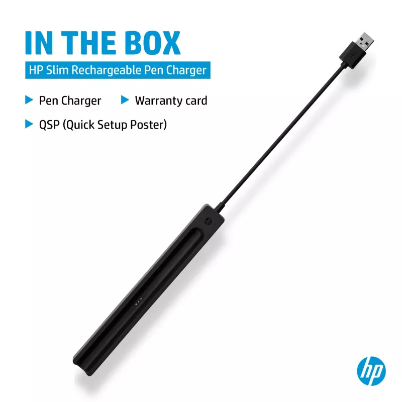 Carregador HP para caneta recarregável Slim Pen (4X491AA), USB-A