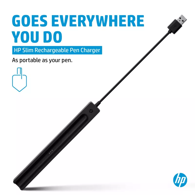 Carregador HP para caneta recarregável Slim Pen (4X491AA), USB-A