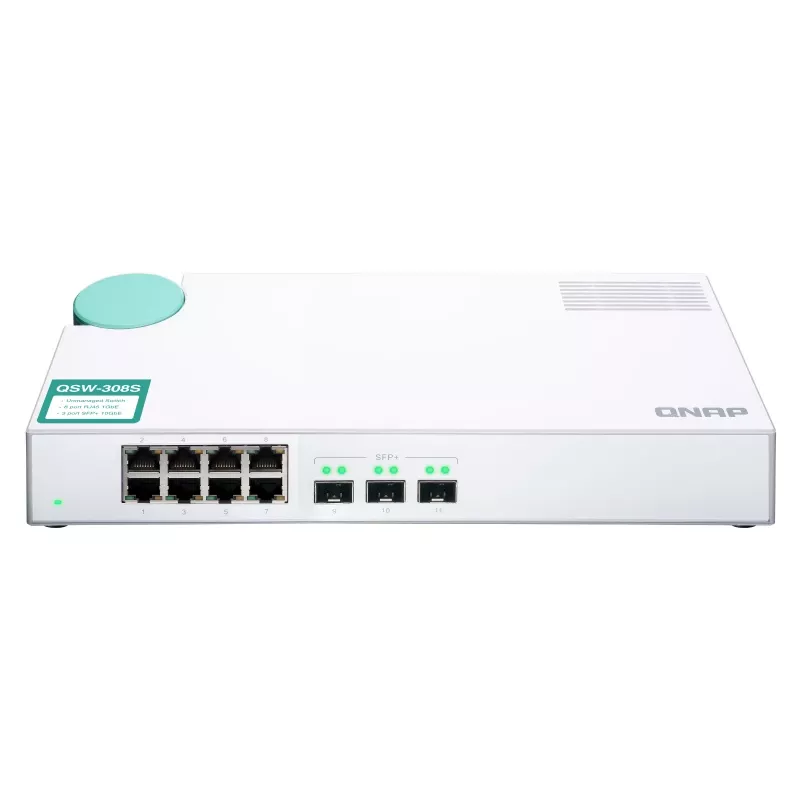 Switch de rede QNAP QSW-308S não gerido Gigabit Ethernet (10/100/1000) branco