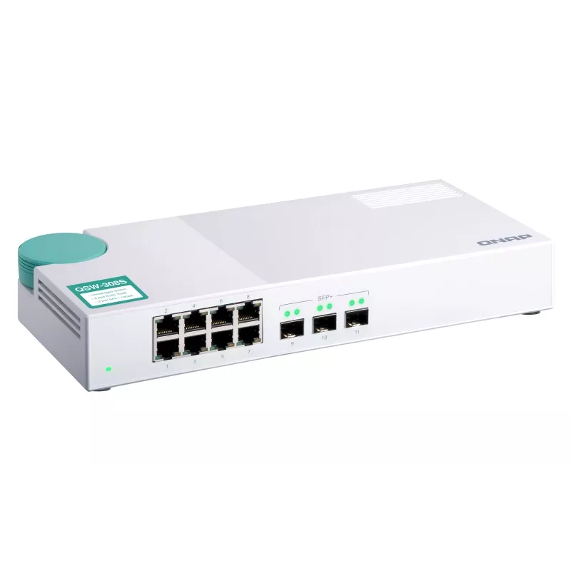 Switch de rede QNAP QSW-308S não gerido Gigabit Ethernet (10/100/1000) branco