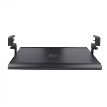 StarTech.com prateleira para teclado sob a mesa, suporte ergonómico de teclado com fixação, até 12 kg, prateleira retrátil para teclado e rato com grampos em C, prateleira de teclado com altura ajustável (100/120/140 mm)