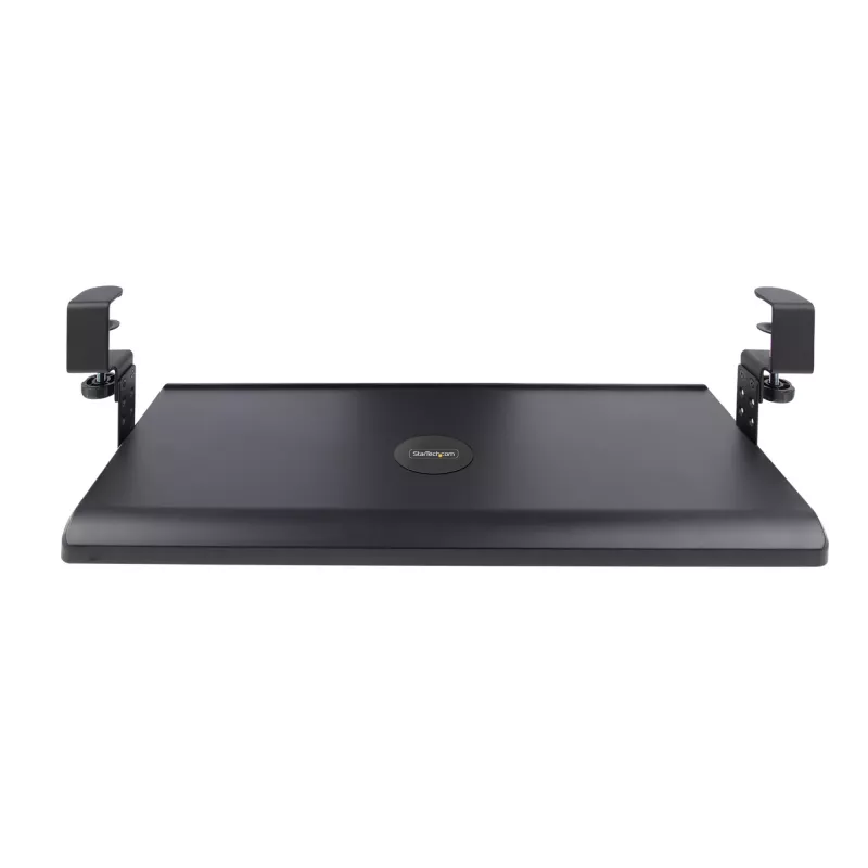 StarTech.com prateleira para teclado sob a mesa, suporte ergonómico de teclado com fixação, até 12 kg, prateleira retrátil para teclado e rato com grampos em C, prateleira de teclado com altura ajustável (100/120/140 mm)