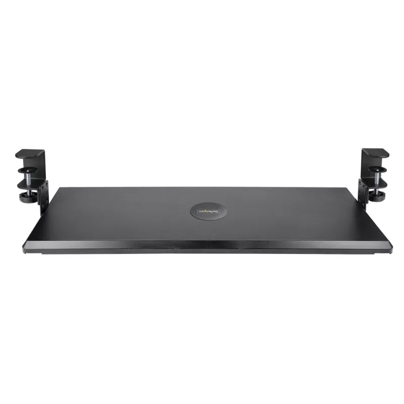 StarTech.com prateleira para teclado sob a mesa, suporte ergonómico de teclado com fixação, até 12 kg, prateleira retrátil para teclado e rato com grampos em C, prateleira de teclado com altura ajustável (100/120/140 mm)