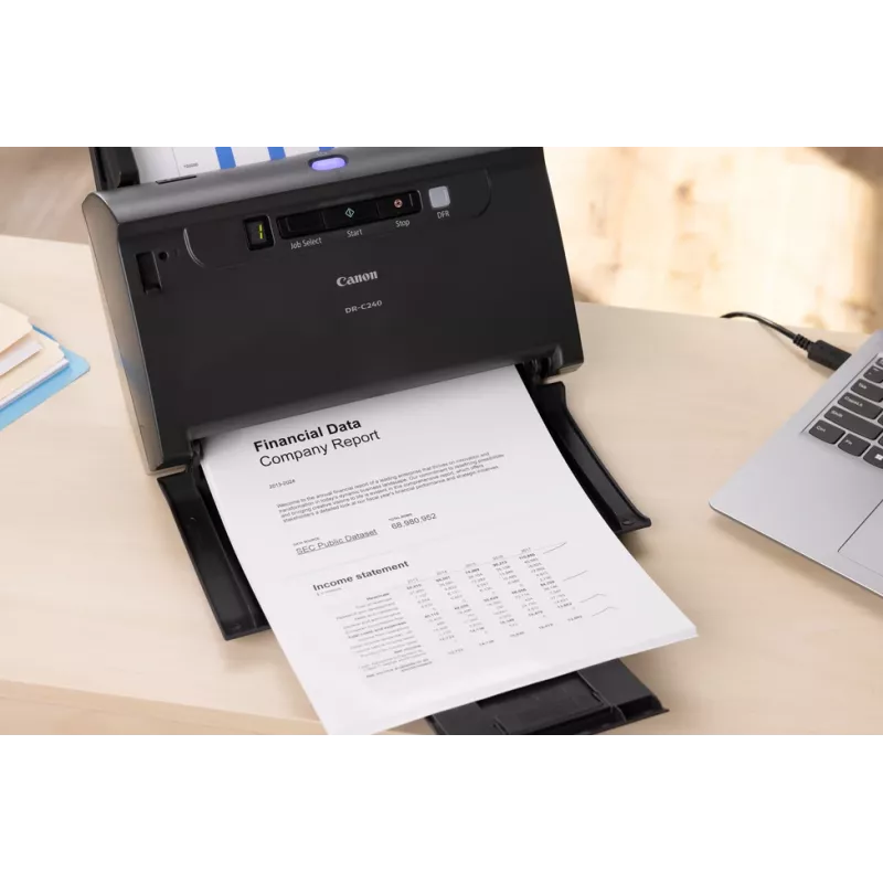 Canon imageFORMULA DR-C240 digitalizador de documentos de secretária duplex, 216 x 3000 mm, 600 x 600 DPI, 24 bits, 24 bits, 45 ppm, 30 ppm