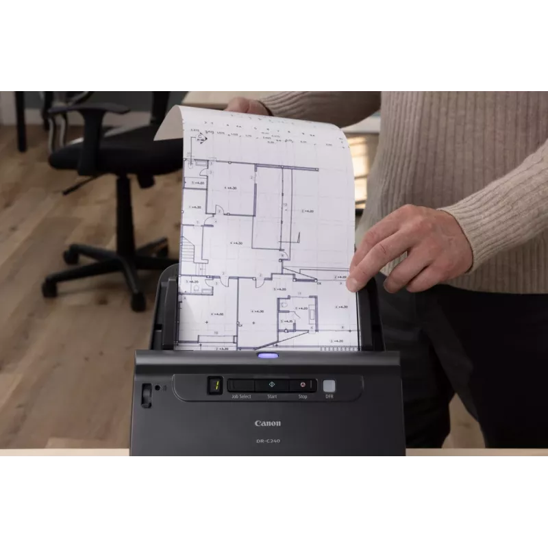 Canon imageFORMULA DR-C240 digitalizador de documentos de secretária duplex, 216 x 3000 mm, 600 x 600 DPI, 24 bits, 24 bits, 45 ppm, 30 ppm