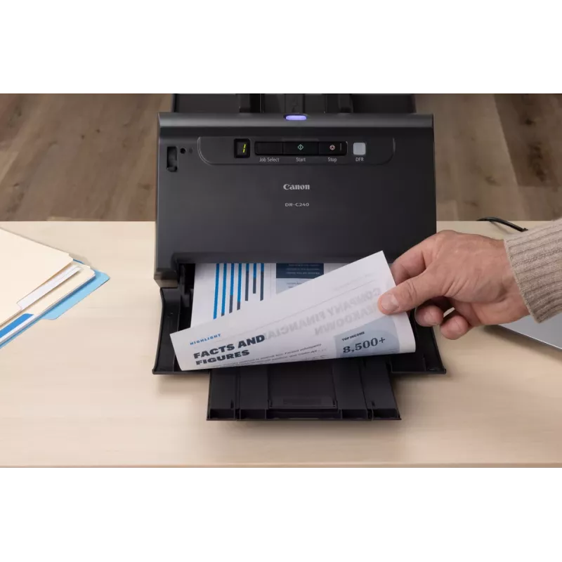 Canon imageFORMULA DR-C240 digitalizador de documentos de secretária duplex, 216 x 3000 mm, 600 x 600 DPI, 24 bits, 24 bits, 45 ppm, 30 ppm