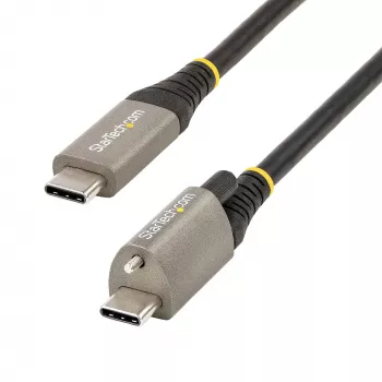 StarTech.com cabo USB-C de 1 m com bloqueio de parafuso superior 10 Gbit/s – cabo USB 3.1/3.2 Gen 2 Type-C – carregamento Power Delivery 100 W (5 A), modo DP-Alt – bloqueio de parafuso individual, cabo USB-C para carregar/sincronizar
