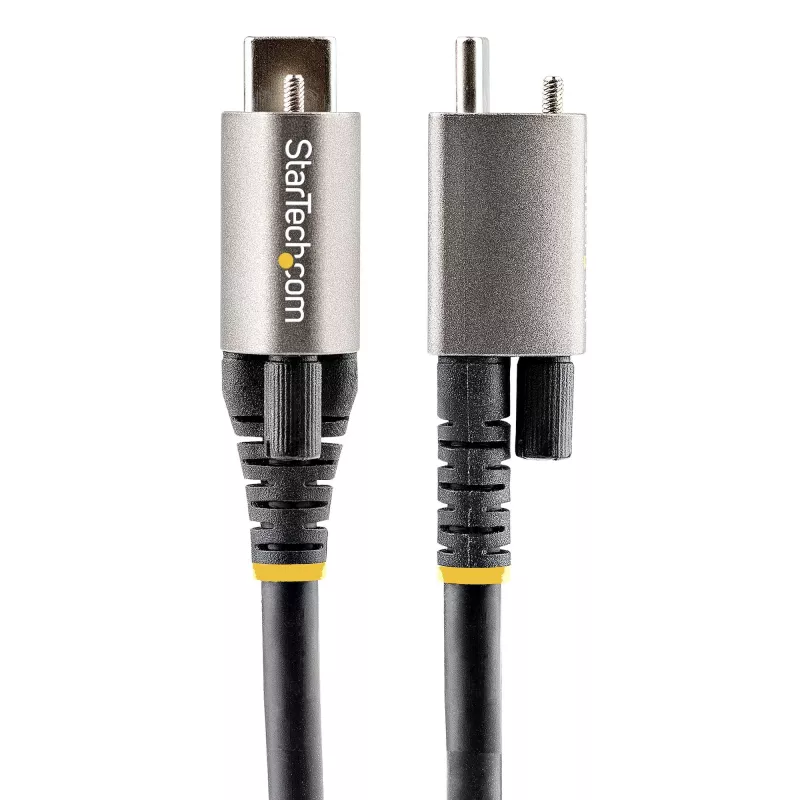 StarTech.com cabo USB-C de 1 m com bloqueio de parafuso superior 10 Gbit/s – cabo USB 3.1/3.2 Gen 2 Type-C – carregamento Power Delivery 100 W (5 A), modo DP-Alt – bloqueio de parafuso individual, cabo USB-C para carregar/sincronizar