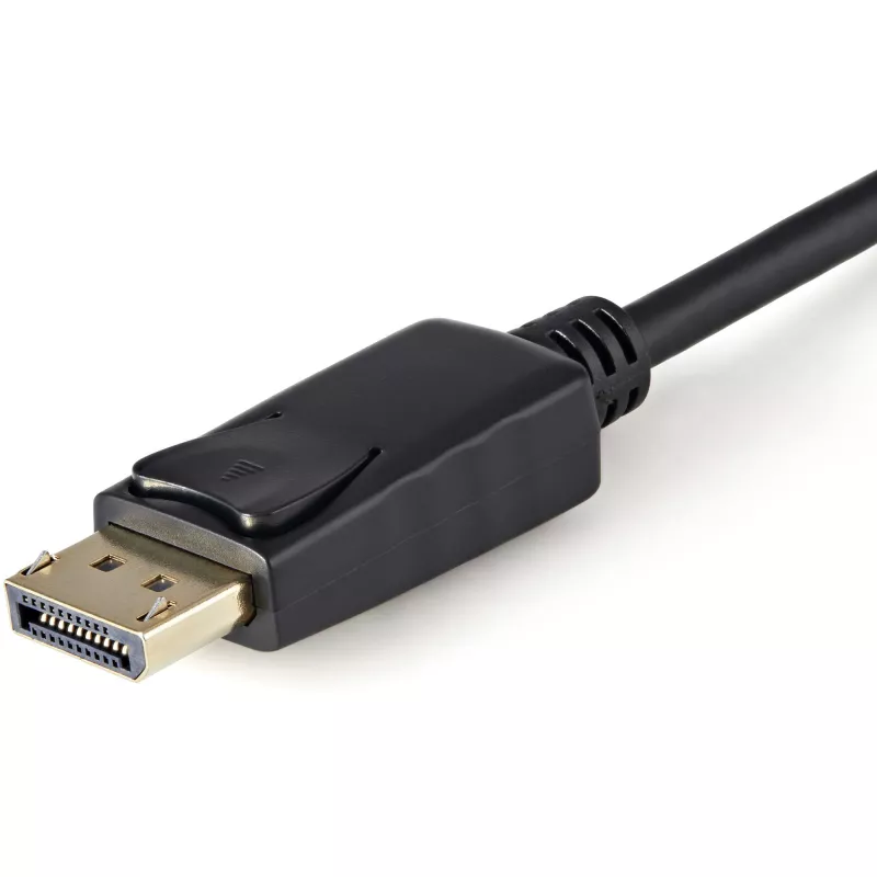 StarTech.com DP2VGAMM3B cabo adaptador ativo de DisplayPort para VGA, 3 pés (1 m), 1920x1200, ficha DP com trava, preto