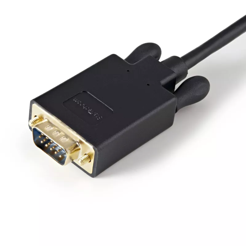 StarTech.com DP2VGAMM3B cabo adaptador ativo de DisplayPort para VGA, 3 pés (1 m), 1920x1200, ficha DP com trava, preto