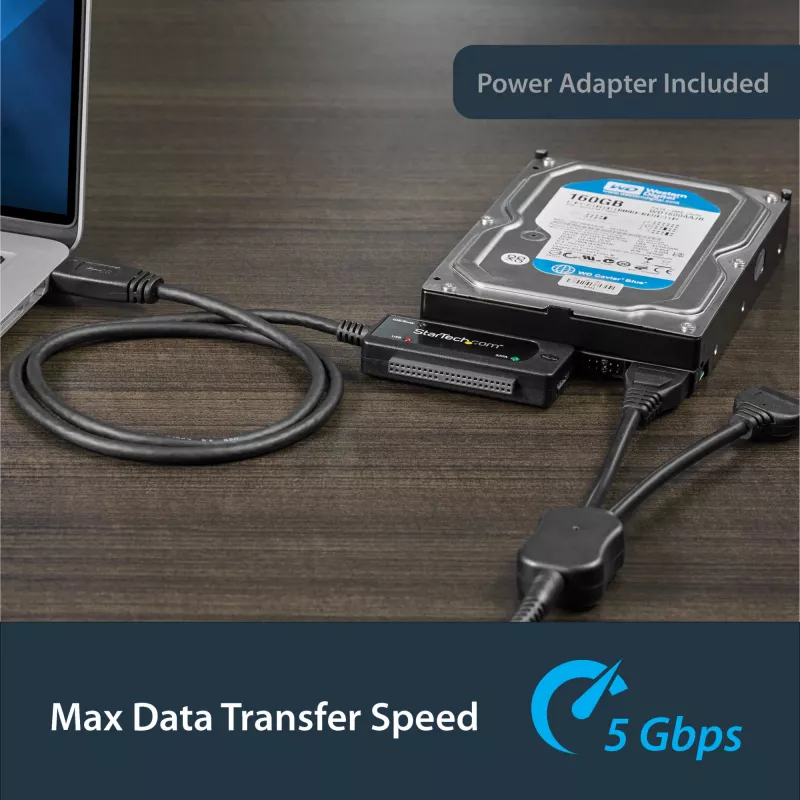 Cabo SATA para USB StarTech.com – USB 3.1 (10 Gbit/s) – UASP, preto, atividade, funcionamento, CE, FCC, ASMedia – ASM1351, 12 V, 0 – 60 °C
