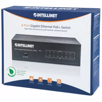 Comutador gerido Intellinet 8 portas Gigabit Ethernet PoE+