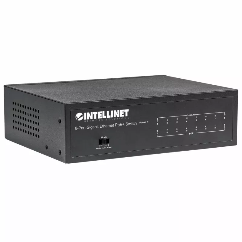 Comutador gerido Intellinet 8 portas Gigabit Ethernet PoE+