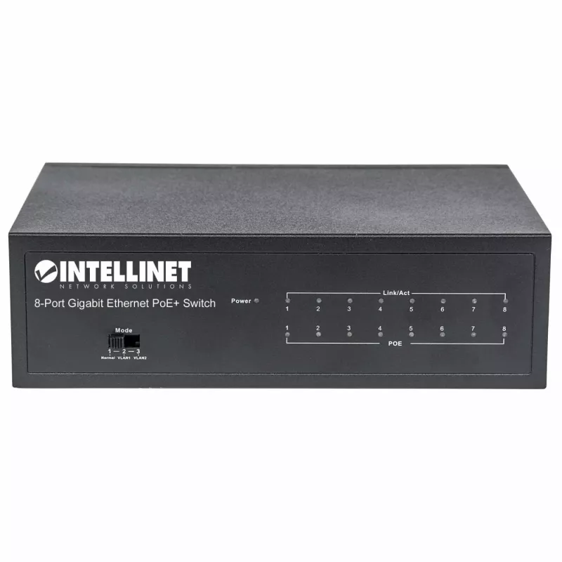 Comutador gerido Intellinet 8 portas Gigabit Ethernet PoE+