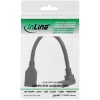 Cabo adaptador InLine DisplayPort 1.4 M/F, 8K4K, angular para cima, preto/dourado