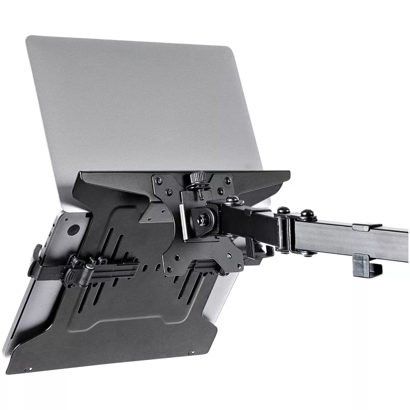 Bandeja para portátil VESA StarTech.com – Bandeja para portátil ajustável para braços de monitor, fixa portáteis (4,5 kg / 9,9 lb) – furos de montagem VESA 75x75 e 100x100 – Ventilada – Para suportes/estantes de mesa para monitor