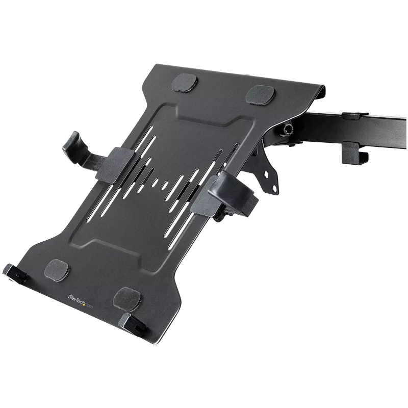 Bandeja para portátil VESA StarTech.com – Bandeja para portátil ajustável para braços de monitor, fixa portáteis (4,5 kg / 9,9 lb) – furos de montagem VESA 75x75 e 100x100 – Ventilada – Para suportes/estantes de mesa para monitor