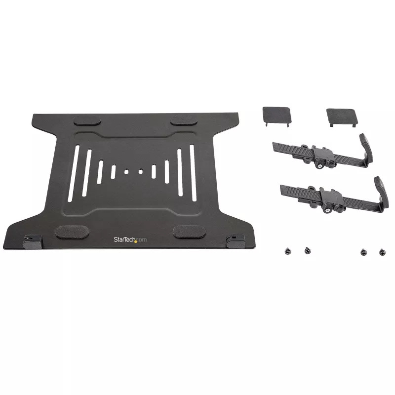 Bandeja para portátil VESA StarTech.com – Bandeja para portátil ajustável para braços de monitor, fixa portáteis (4,5 kg / 9,9 lb) – furos de montagem VESA 75x75 e 100x100 – Ventilada – Para suportes/estantes de mesa para monitor