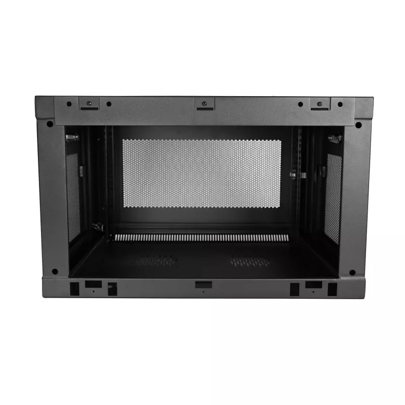 StarTech.com Armário de rede de montagem na parede de 2 postes 6HE com prateleira 1HE, rack de servidor de montagem na parede de 19 polegadas para equipamento de dados/rede/AV/eletrónica/informática, armário pequeno ventilado